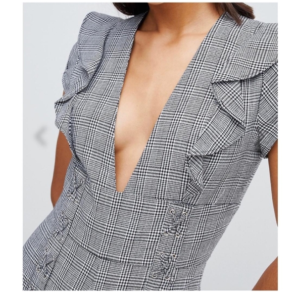 LAST ONE❗CURRENT AIR Plaid Ruffles Detail Jumpsuit - Picture 6 of 11